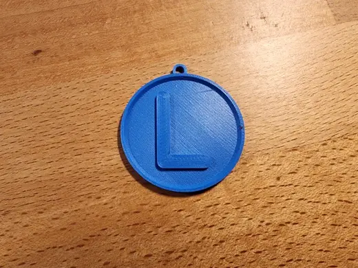 'L' Alphabet Round Keychain