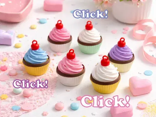 Cupcake Fidget Toy - Clicker Keychain