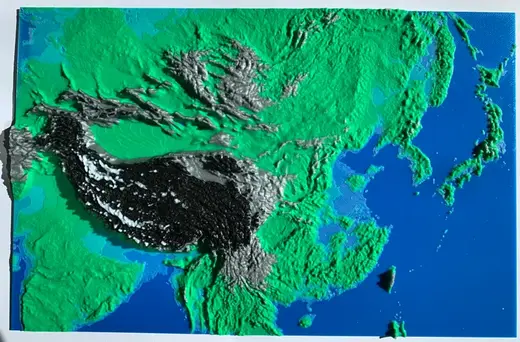East Asia topographic map 东亚地形图