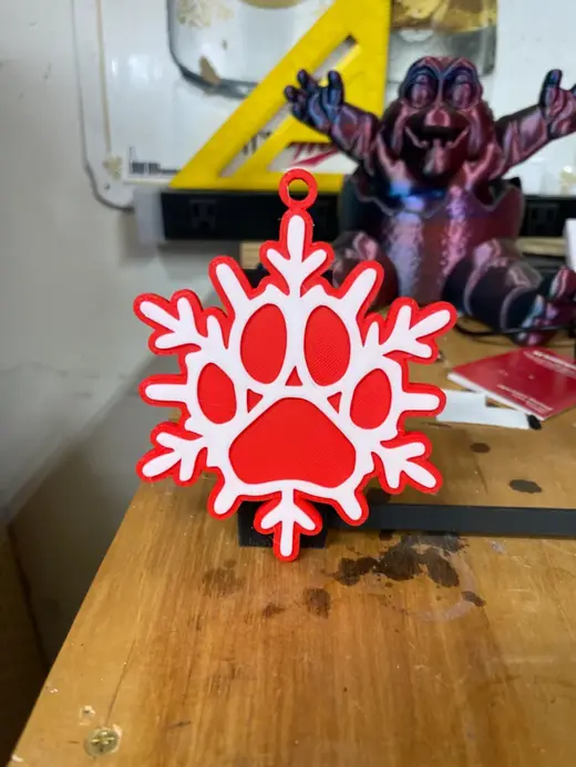 Paw Snowflake Ornament