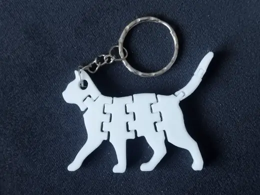 Articulated Cat Keychain – Flexible 3D Printed Cat