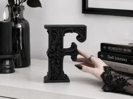 Goth Baroque Letter F gothic Decor