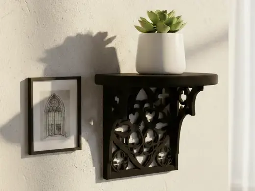 Gothic Rose Shelf: Cathedral Stone Decor