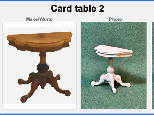 RPG • Dollhouse • Mini: Victorian Era Card table 2