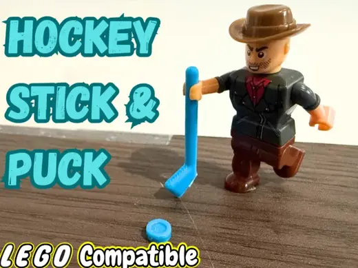 LEGOs BRICK | Hockey Stick and Puck Accessory