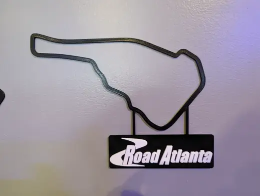 Road Atlanta Track Map with Nameplate Wall Art