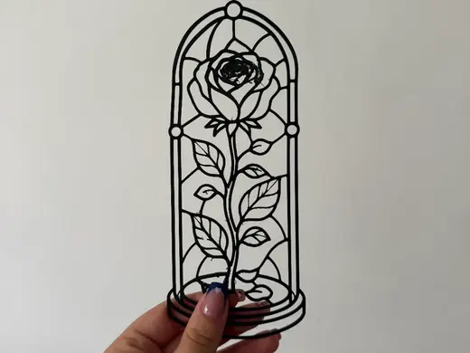 Décoration murale effet Vitrail - Rose éternelle