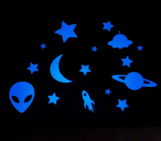 Space Themed STL Files, Stars, Rocketship, Planet, Alien Head, Moon, UFO