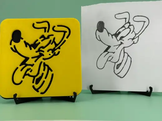 Pluto (dog) - drawing stencil for kids