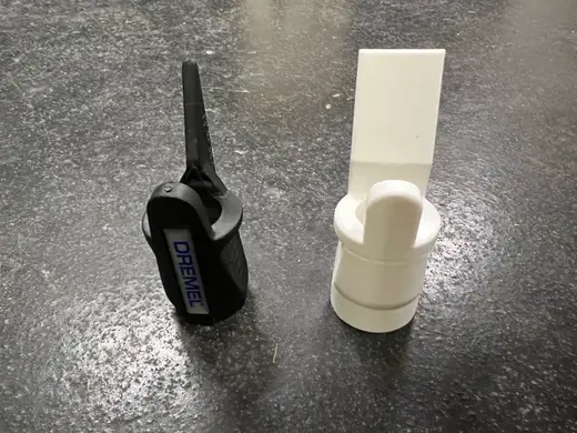 Modified Dremel Lawnmower Blade Sharpener
