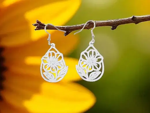 Drop flower earrings