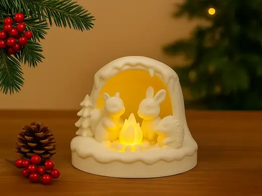 Magischer Winterwald - Waldzauber-Diorama mit LED