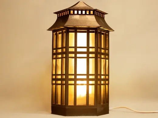 Shoji-Style Oriental Desk Lamp