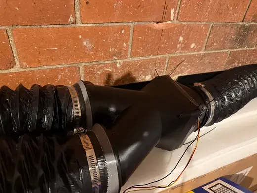 Two to One 120 mm PC fan inline hose adapter