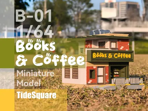 TideSquare-B01-Books & Coffee-1/64 Miniature Model