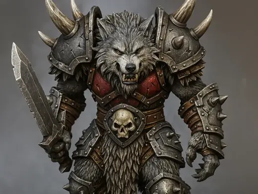 HOMBRE LOBO CON ESPADA WORLD OF WARCRAFT
