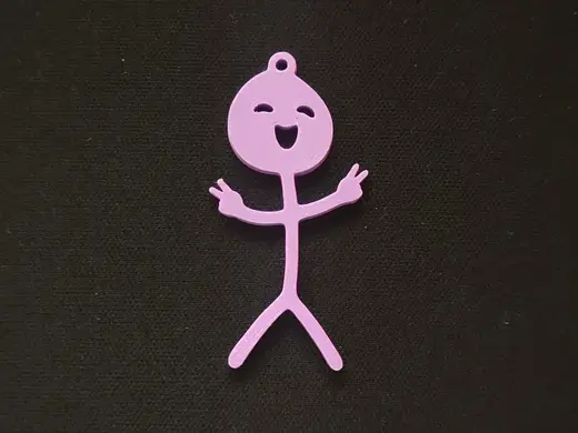 Peace/victory smirk stickman keychain