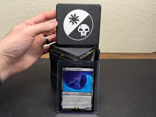Commander Case Lid - Split White/Black Mana Pip