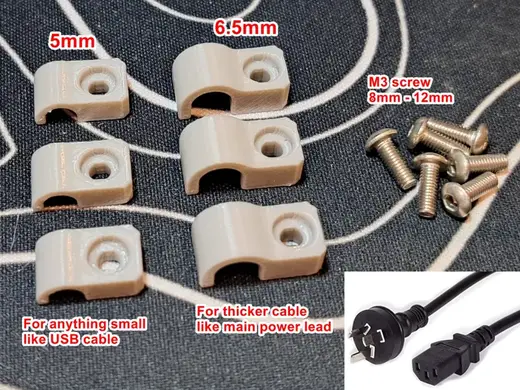Cable clip using M3 bolt instead of nail