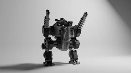 Q-17 Fighter Mech (Print In Place) Articulated