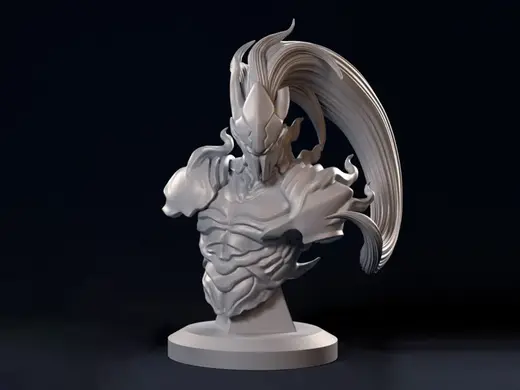 超酷国风铠甲武士半身胸像 3D打印手办摆件