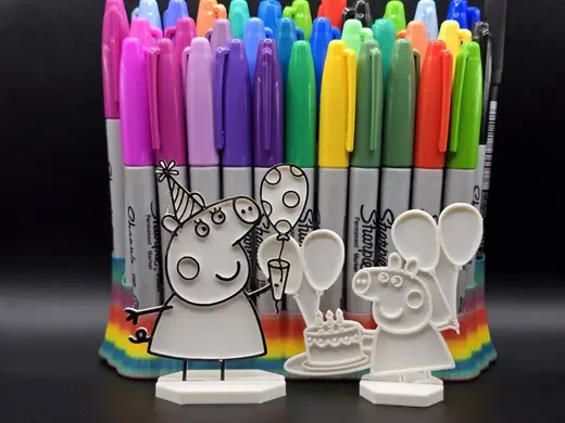 Peppa Pig Birthday Party DIY Coloring No Ams
