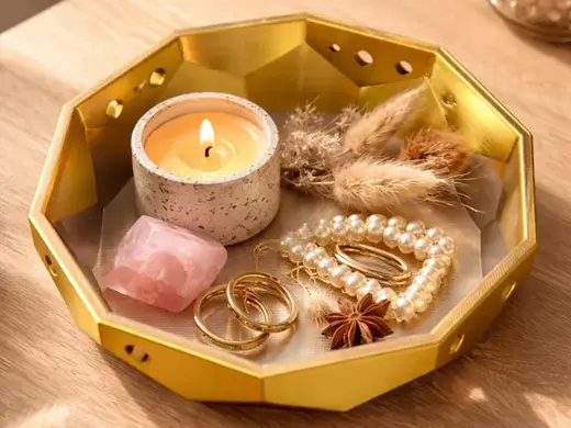 Faceted Geometric Hanging Tray – Diamond Style