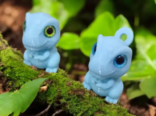 Cute mini T-rex Dino -6mm+8mm glass eye compatible