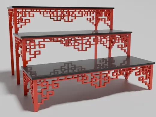 Chinese inspired tiered shelf/spice rack