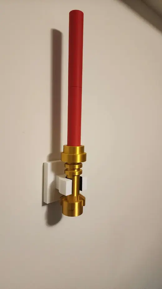 Lego Palpatine lightsaber 1:10 scale with wall mount