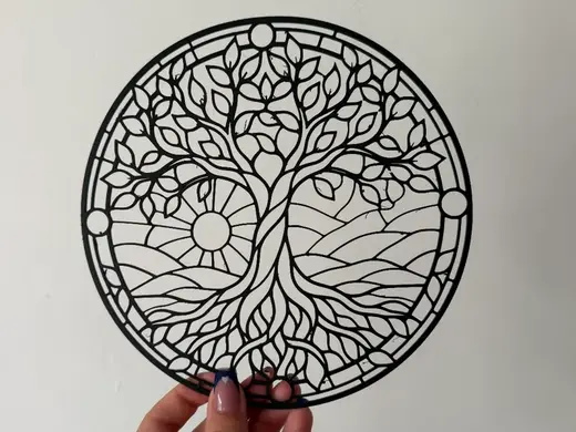 Décoration murale effet Vitrail - arbre de vie