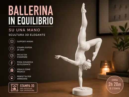 Ballerina in Equilibrio | Scultura Elegante 3D