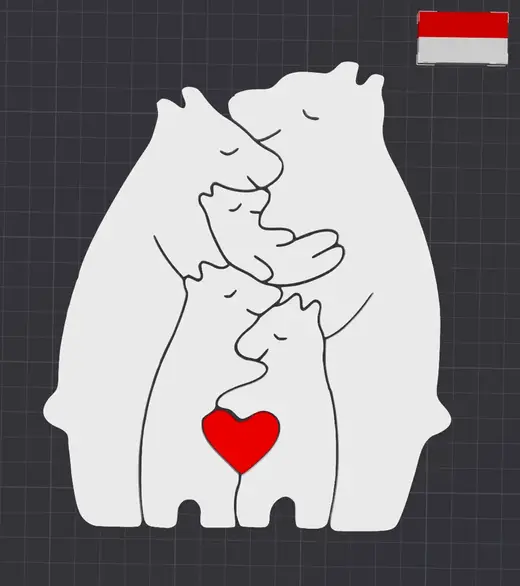 family of bears 5 bears with tabs
