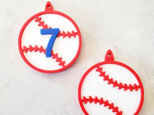 Customizable Baseball / Softball Keychain/Bag Tag
