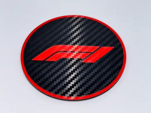 Carbon F1 Coaster with Holder - Carbon Fiber Finish