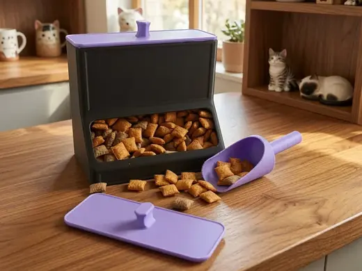 Cat/dog Treats Holder with Scoop & Lid