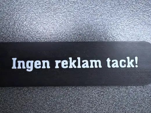 Ingen reklam skylt