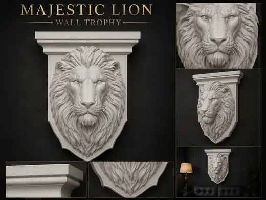 Majestic Lion Wall Trophy – Luxury Sculptural Wall