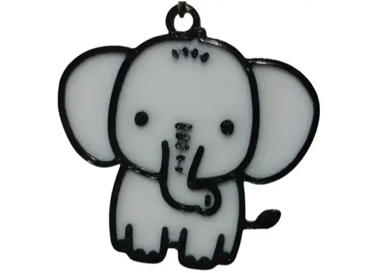 Elephant double sided keychain