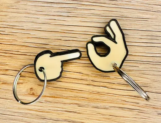 Finger Emoji Keychain Gag Gift
