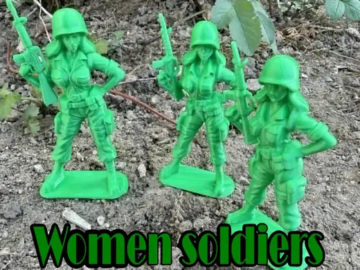 Women toy soldiers