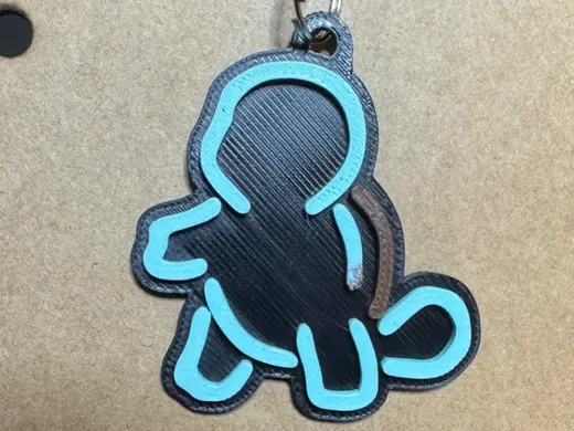Squirtle Neon Sign Inspired Keychain