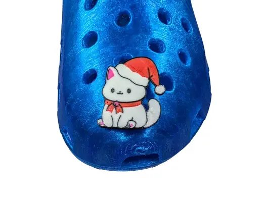 Cute Christmas Kitty Cat Croc Shoe Charm (Jibbitz)