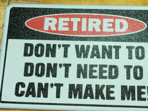 retired sign face down needs ams