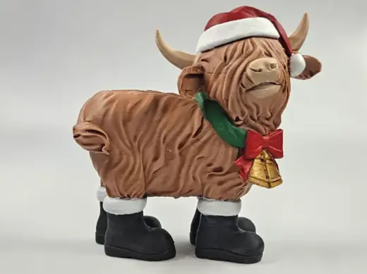 Christmas Highland Cow standing