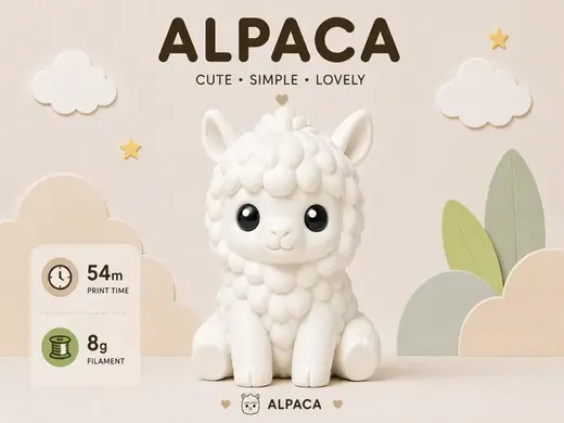 Minimalist and cute animal figurines - alpaca