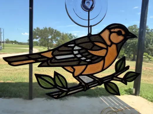 Baltimore Oriole Suncatcher — Stained-Glass