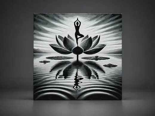 Woman yogi on lotus