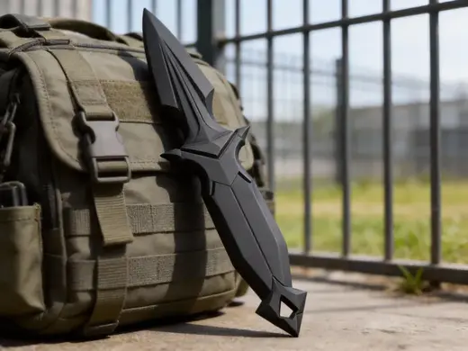Geometric Lanyard-Hole Tactical Dagger