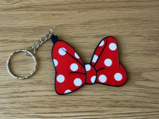 keychain classic dot bow Minnie Mouse disney fans